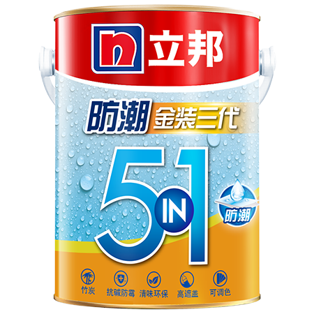 金装第三代竹炭防潮5合1内墙乳胶漆